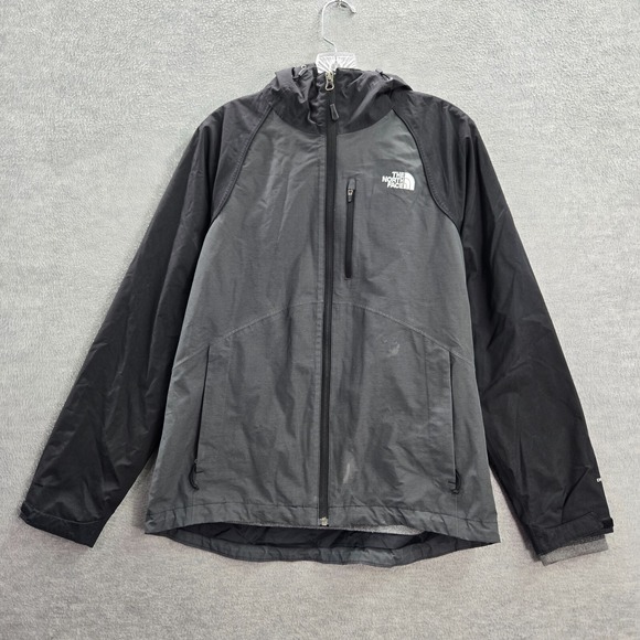 The North Face Women Jacket Medium Gray Hooded Dryvent Pockets Full Zip READ - Picture 1 of 16